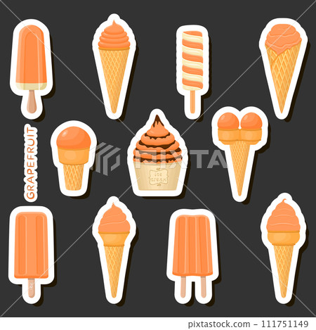 Big colorful set different types natural dessert ice cream of consisting various ingredients 111751149