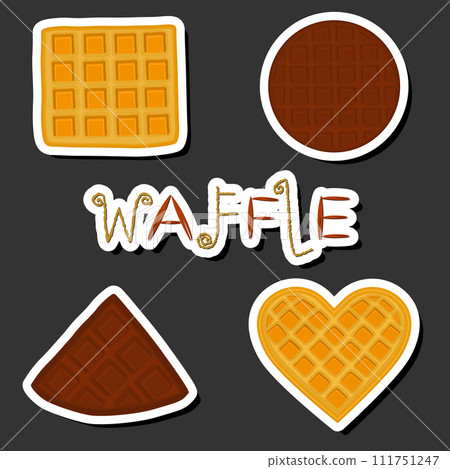 Illustration on theme big kit different types biscuit waffle with cell, dessert cookie 111751247