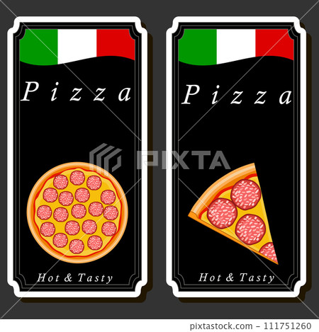 Illustration on theme big hot tasty pizza to pizzeria menu 111751260