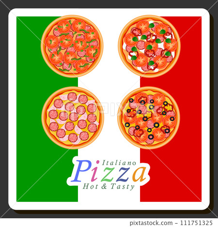 Illustration on theme big hot tasty pizza to pizzeria menu 111751325