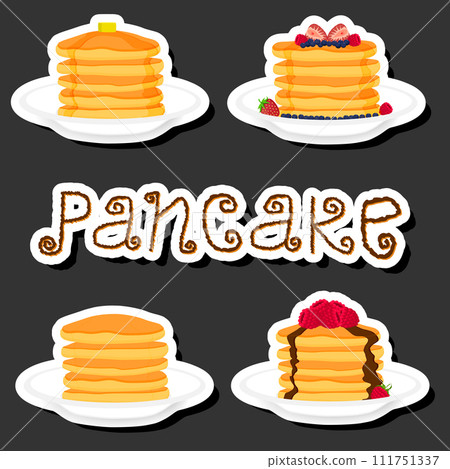 Illustration on theme fresh sweet tasty pancake of consisting various ingredients 111751337