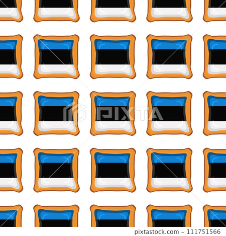 Pattern cookie with flag country Estonia in tasty biscuit Pattern cookie with flag country Estonia in tasty biscuit 111751566