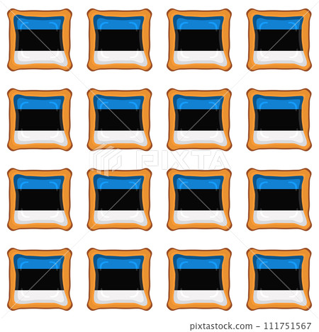 Pattern cookie with flag country Estonia in tasty biscuit Pattern cookie with flag country Estonia in tasty biscuit 111751567