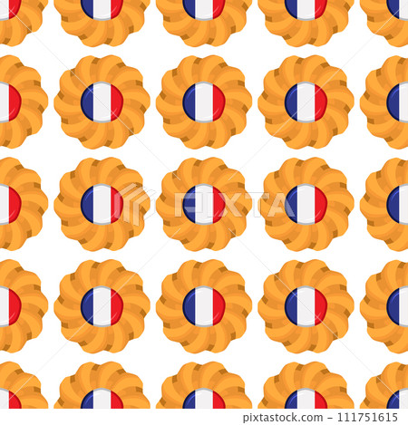 Pattern cookie with flag country France in tasty biscuit Pattern cookie with flag country France in tasty biscuit 111751615