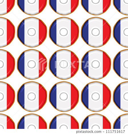 Pattern cookie with flag country France in tasty biscuit Pattern cookie with flag country France in tasty biscuit 111751617