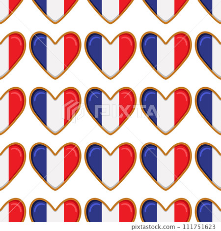 Pattern cookie with flag country France in tasty biscuit Pattern cookie with flag country France in tasty biscuit 111751623