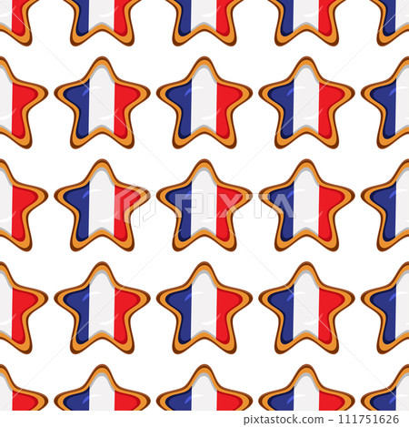 Pattern cookie with flag country France in tasty biscuit Pattern cookie with flag country France in tasty biscuit 111751626