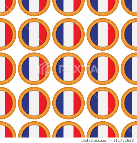 Pattern cookie with flag country France in tasty biscuit Pattern cookie with flag country France in tasty biscuit 111751628