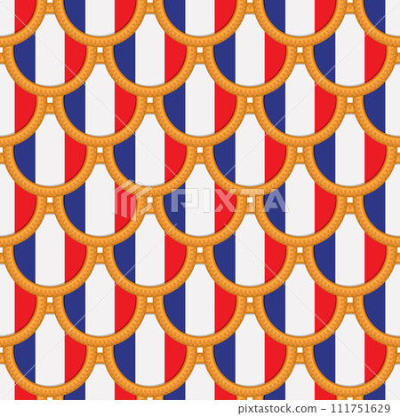 Pattern cookie with flag country France in tasty biscuit Pattern cookie with flag country France in tasty biscuit 111751629