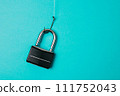 Lock on the fishing hook. Cyber security, phishing, password leak 111752043