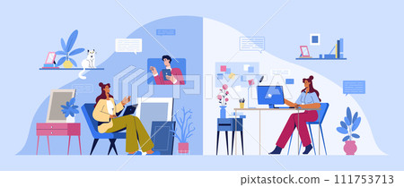 Hybrid work model or flexible schedule 111753713