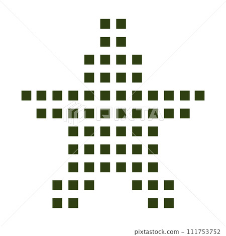 Pixel star vector icon. Army star vector. Weeping star icon pixelart. 111753752