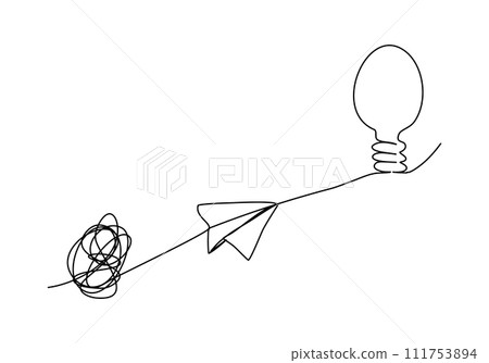 Concept for problem solving, one line drawing vector illustration. Concept for problem solving, one line drawing vector illustration. 111753894