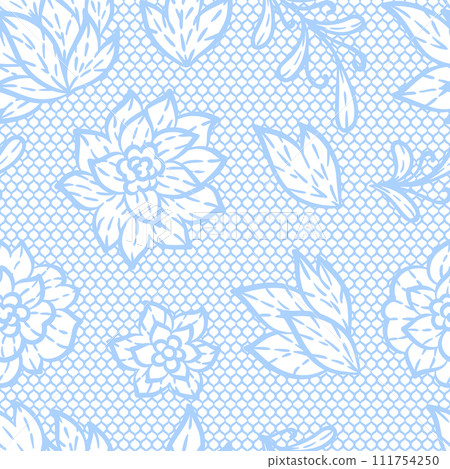 Lace pattern with flowers. Embroidery handmade decoration. Lace pattern with flowers. Embroidery handmade decoration. 111754250