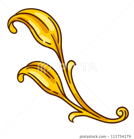 Floral element in baroque style. Decorative curling plant. 111754279
