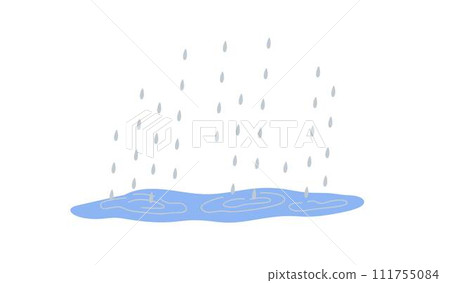 Puddle and raindrops cute hand drawn doodle minimalist vector illustration, simple symbol to describe weather, environment, climate cartoon object, weather forecast image Puddle and raindrops cute hand drawn doodle minimalist vector illustration, simple symbol to describe weather, environment, climate cartoon object, weather forecast image 111755084