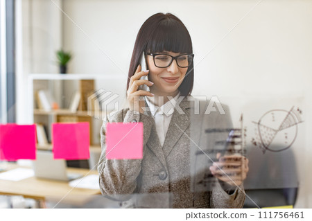 Concept of modern technology and busy people. Concept of modern technology and busy people. 111756461