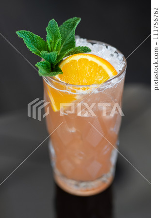 beautiful alcoholic cocktail on the bar counter 111756762