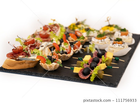delicious holiday snacks on the table, the food is gourmet. delicious holiday snacks on the table, the food is gourmet. 111756933