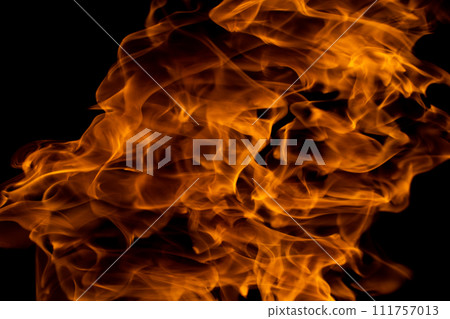 close up photo of fire flame on black background close up photo of fire flame on black background 111757013