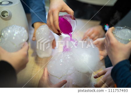 chemical experiments with dry ice that makes artificial smoke chemical experiments with dry ice that makes artificial smoke 111757493