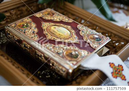 church accessories for the priest's service are made of gold church accessories for the priest's service are made of gold 111757509
