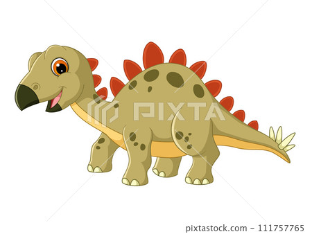 Cartoon kentrosaurus on white background of illustration Cartoon kentrosaurus on white background of illustration 111757765