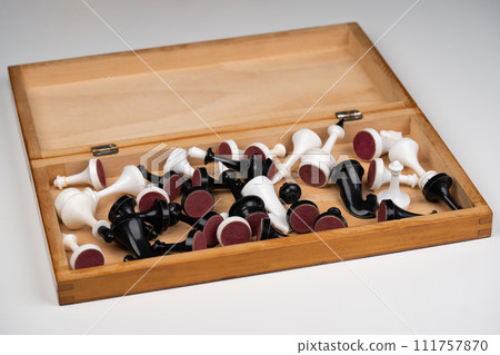 beautiful playing chess on the chessboard before the game beautiful playing chess on the chessboard before the game 111757870
