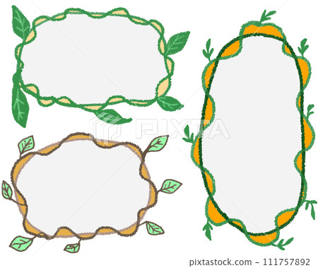 Spring gentle watercolor leaf frame Spring gentle watercolor leaf frame 111757892