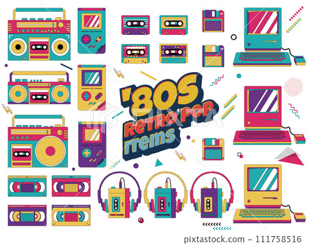 Retro pop icon collection 111758516