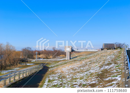 Edogawa Riverbed, Matsudo City, Chiba Prefecture February 2024 111758680