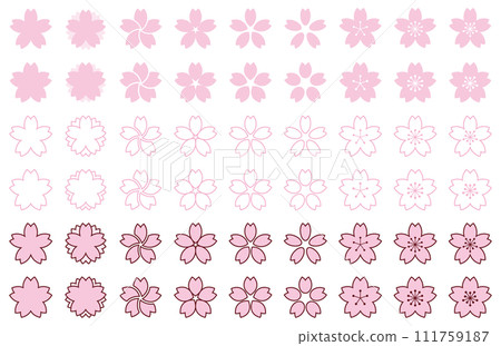 Simple cherry blossom vector illustration set 111759187