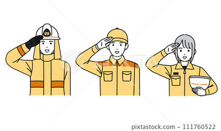 Firefighter, fire brigade illustration 111760522