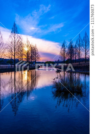 冬季內上川防洪綠地夜景 冬季內上川防洪綠地夜景 111760873