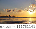 Sunset and factory area 111761141