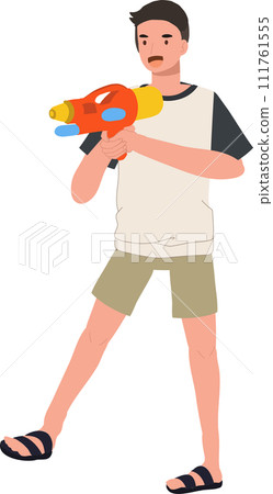 Songkarn Festival. Water Fight at Songkarn Festival. people enjoy Songkarn. 111761555