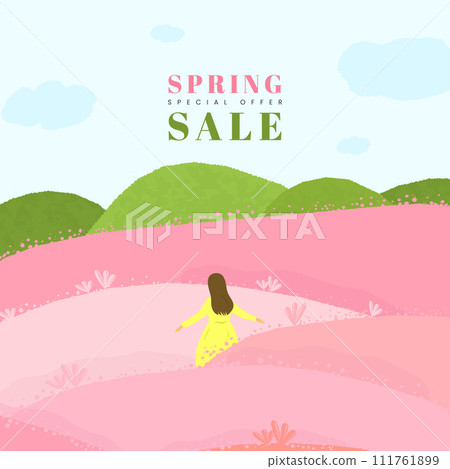 Spring sale template with beautiful pink flowers Spring sale template with beautiful pink flowers 111761899