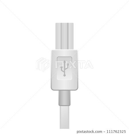 Simple illustration_white USB Type-B 3.0_3.1_male 111762325