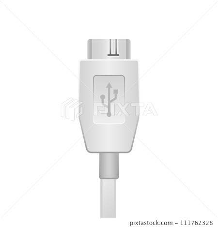 Simple illustration_white Micro USB Type-B 3.0_male Simple illustration_white Micro USB Type-B 3.0_male 111762328