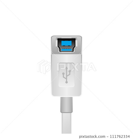 簡單圖解_白色 USB Type-B 3.0_3.1_母 簡單圖解_白色 USB Type-B 3.0_3.1_母 111762334