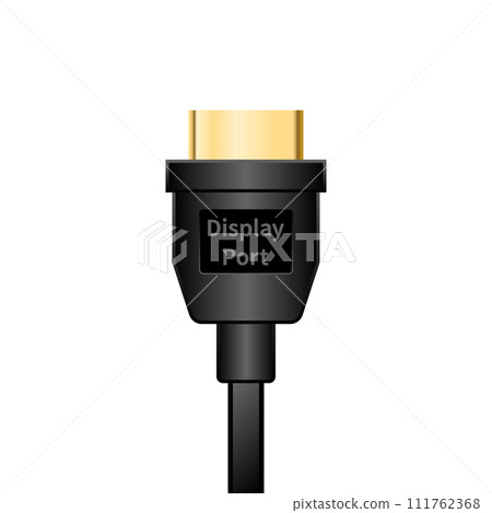 Simple illustration_black Display port_back Simple illustration_black Display port_back 111762368