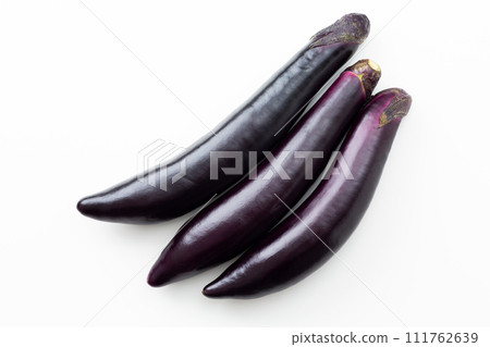 白色背景的長茄子 白色背景的長茄子 111762639