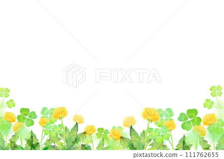 Dandelion and clover background material 111762655