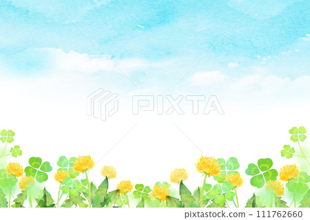 Dandelion and clover background material 111762660