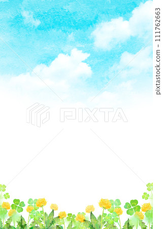 Dandelion and clover background material 111762663