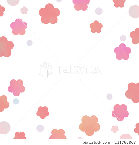 Spring color gradient square watercolor flower frame background 111762868
