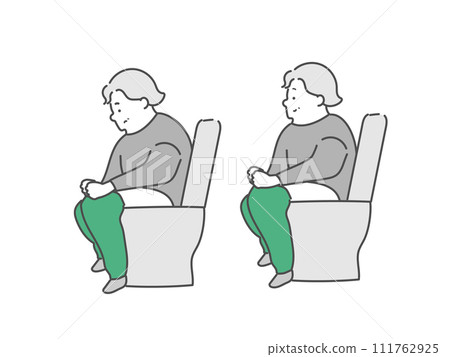 Elderly woman excreting nursing care illustration Elderly woman excreting nursing care illustration 111762925