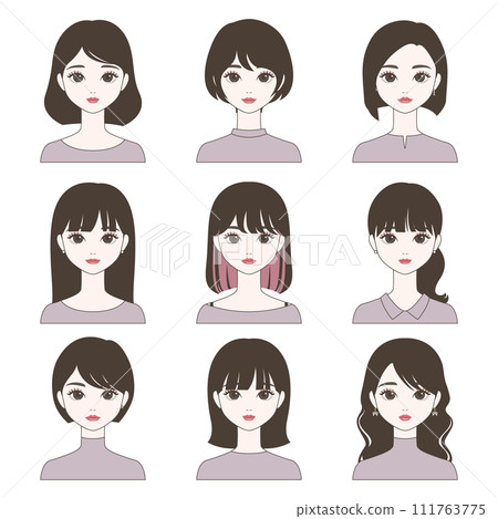 女性的髮型 女性的髮型 111763775
