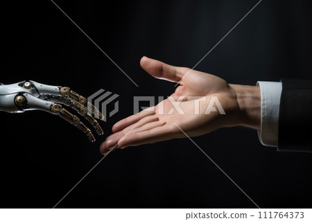 Artificial intelligence violates AI ethics .human and robot partner technology. Generative AI 111764373