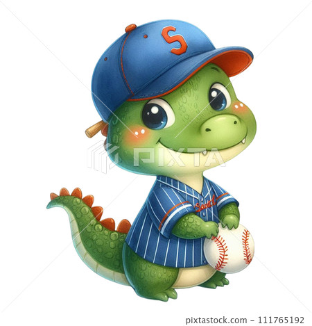 Alligator Cute Watercolor Clipart  111765192